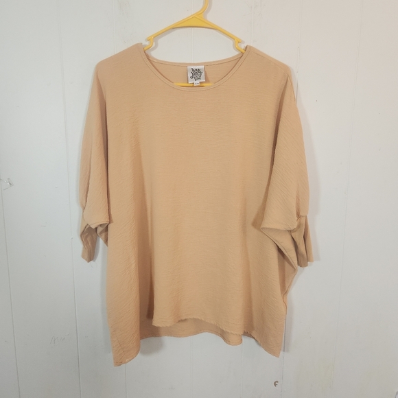 Ivy Jane Pale Yellow Dolman Sleeve Blouse Size XS Boho Peasant Lounge - Picture 1 of 14